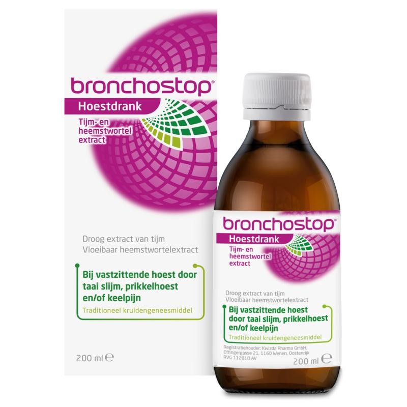 BRONCHOSTOP HOESTDRANK TIJM+HEEMSTWORTELEXTRACT 200ML