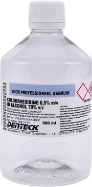 CHLOORHEXID 0,5%/ALCOHOL 70% +KLEPDOP     DENTECK 250ML