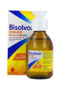 BISOLVON DRANK VOOR KINDEREN 4MG/5ML AARDBEISMAAK 200ML