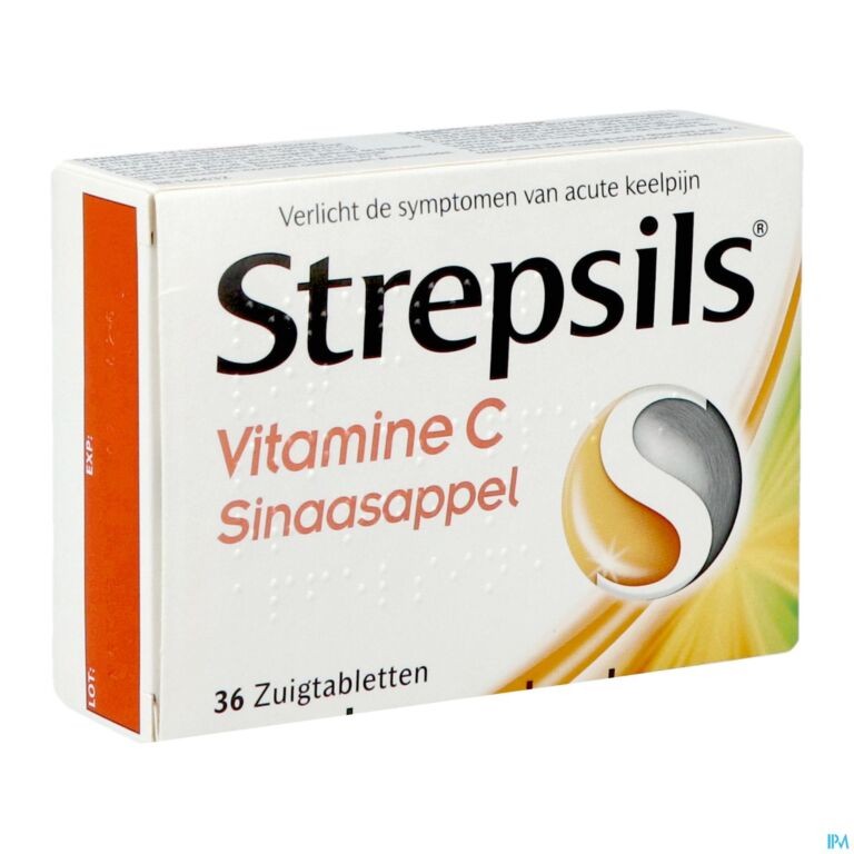 STREPSILS ZUIGTABLET MET SINAASAPPEL EN VITAMINE C 36ST
