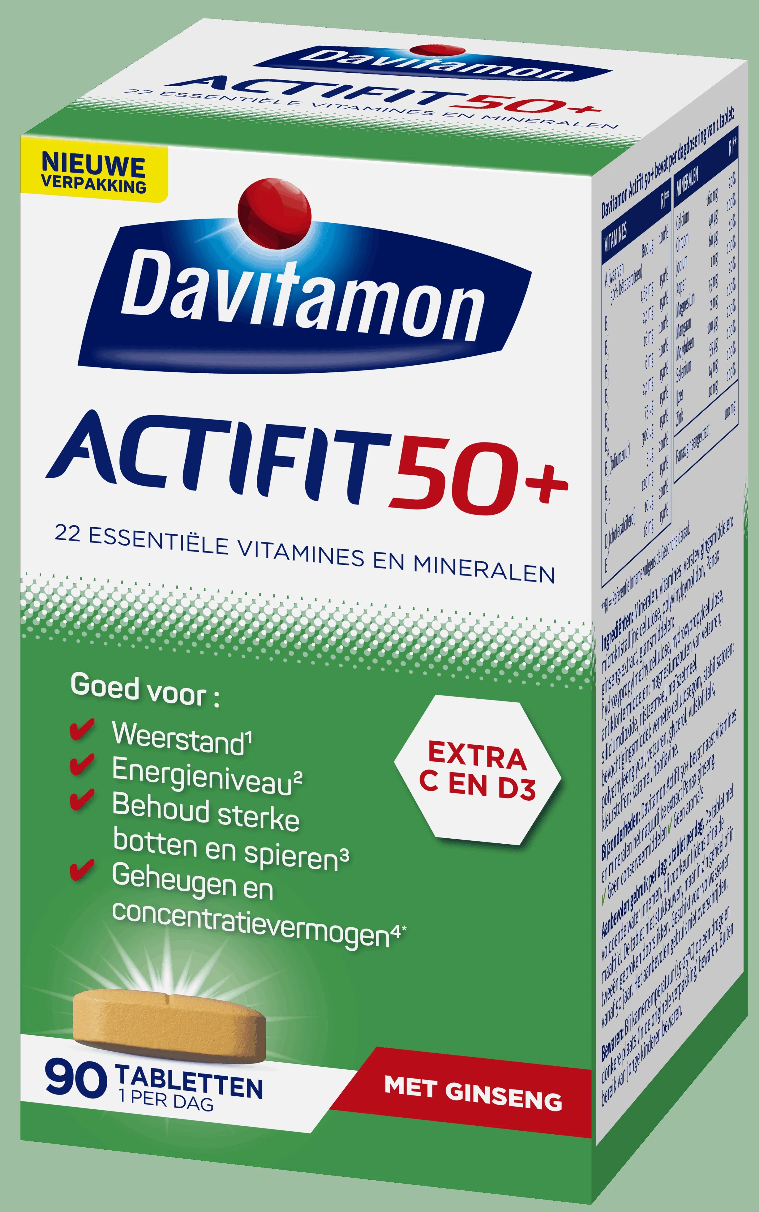 DAVITAMON ACTIFIT 50+ TABLET 90ST