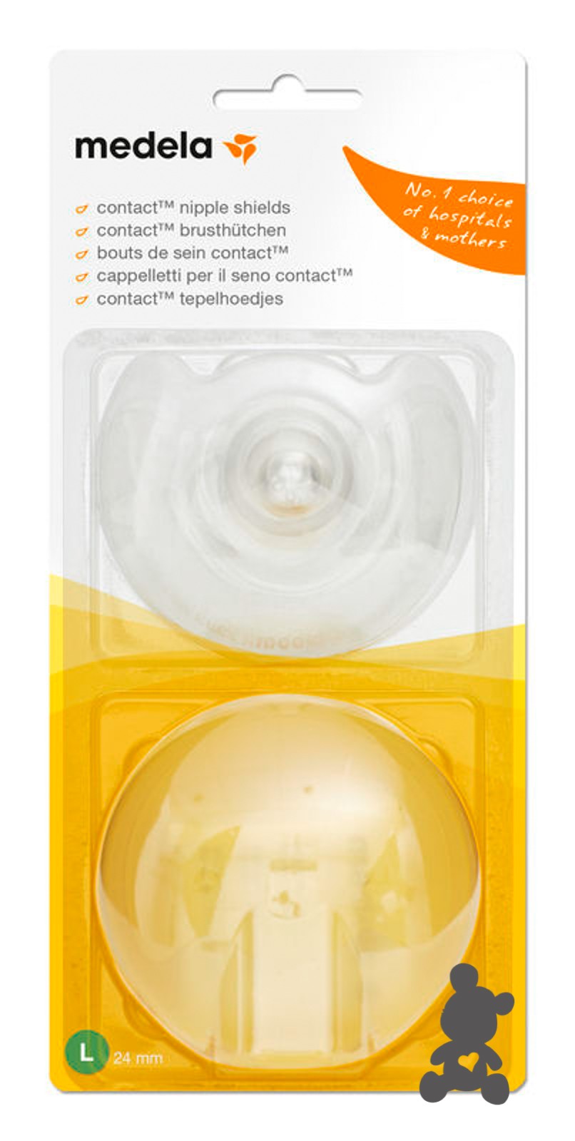 MEDELA CONTACT TEPELHOEDJE INCL BEWAARDOOSJE L 2ST