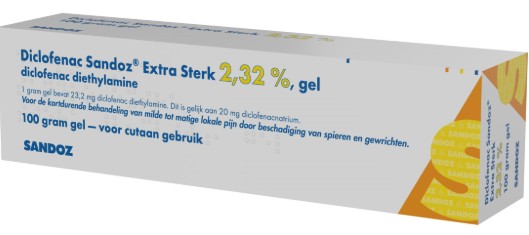 DICLOFENAC SANDOZ EXTRA STERK GEL 2,32% 100G