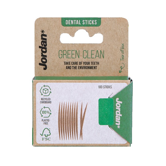 JORDAN TANDENSTOKER GREEN CLEAN DUN 100ST