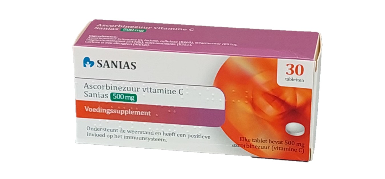 ASCORBINEZUUR VITAMINE C TABLET 500MG SANIAS 30ST