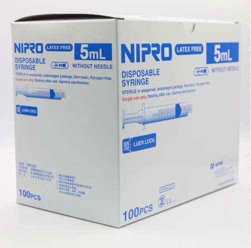 NIPRO INJ SPUIT DISP LUER LOCK5ML 3DLG SY35LCEC 100ST