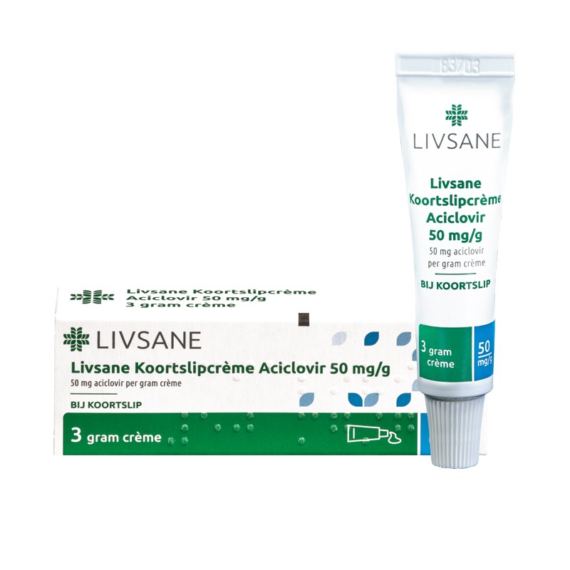 LIVSANE KOORTSLIPCREME ACICLOVIR 50MG/G 3G