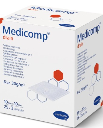MEDICOMP NON WOVEN KOMP  10X10CM  4LG STER 50ST