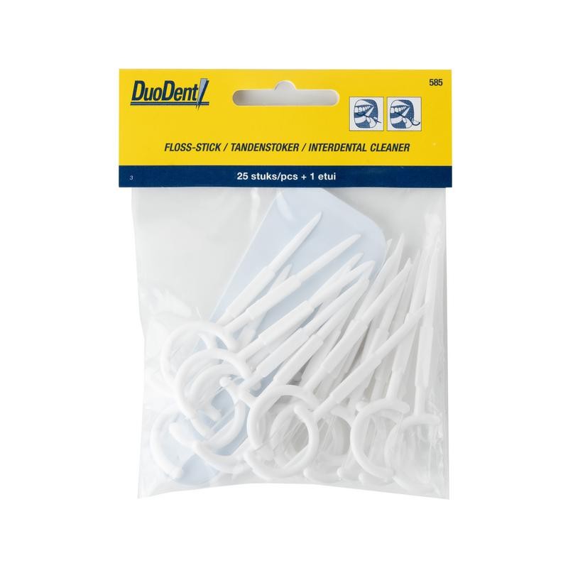 DUODENT FLOSS-STICK/TANDENSTOKER + 1 ETUI 585 25ST