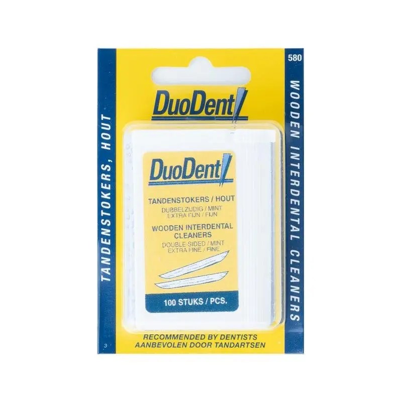 DUODENT TANDENSTOKER HOUT DUBBELZ X-FIJN/FIJN 580 100ST
