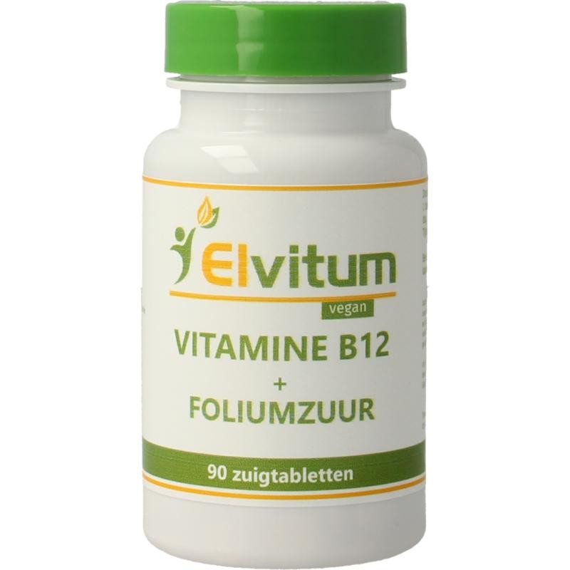 ELVITUM VITAMINE B12 + FOLIUMZUUR ZUIGTABLET 90ST