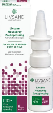 ZOUTOPLOSSING NEUSSPRAY 8MG/MLLIVSANE 15ML