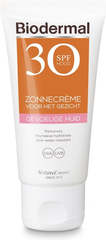 BIODERMAL ZONNECREME GEVOELIGEHUID GEZICHT SPF30 50ML