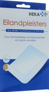HEKA EILANDPLEISTER 10X15CM STERIEL 10ST