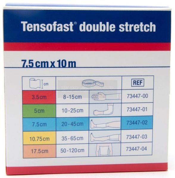 TENSOFAST DOUBLE STRETCH BLAUW7,5CMX10M 1ST