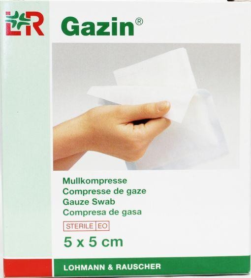 GAZIN GAASKOMPRES  5X 5CM  8L 2ST-VP STER 10ST
