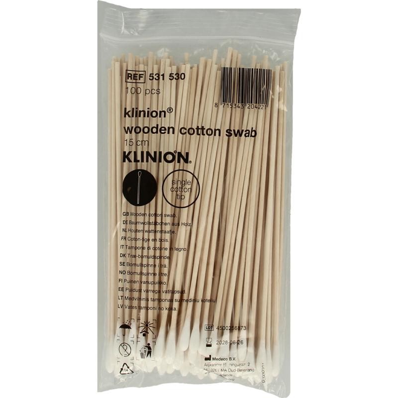 WATTENSTAAFJE MEDISPO HOUT 15CM KLEINE PROP 100ST