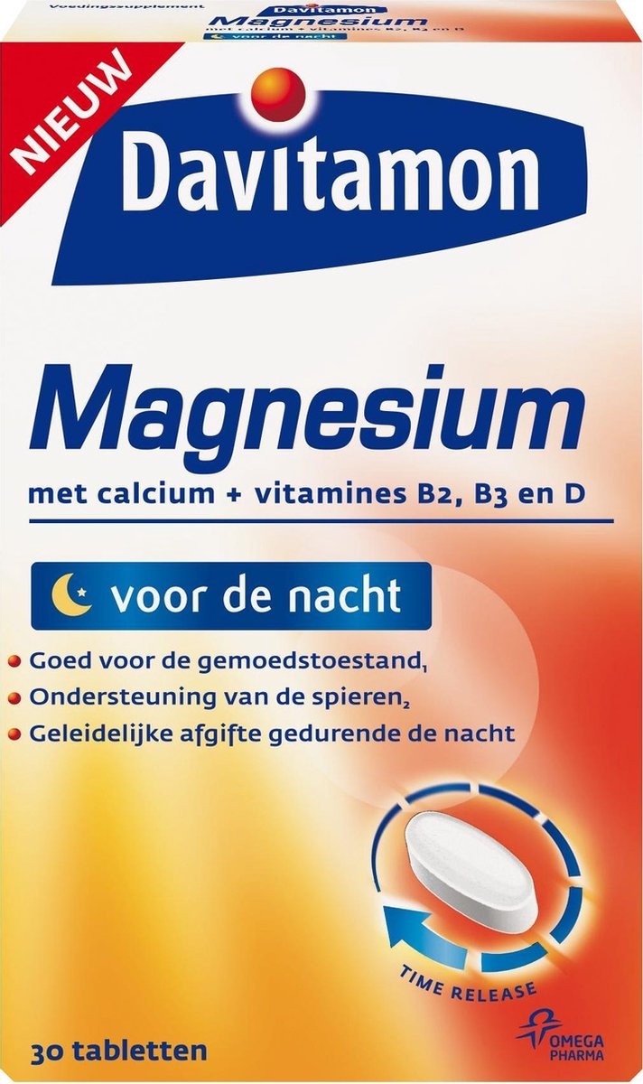 DAVITAMON MAGNESIUM SPECIAAL VOOR NACHT TABLET 30ST