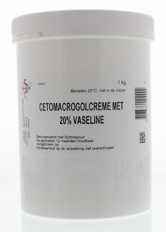 CETOMACROGOLCREME MET 20% VASELINE FAGRON 1000G