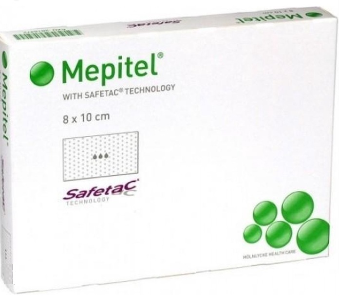 MEPITEL ONE WONDCONTACTLAAG SILICONEN  8X10CM STER 5ST