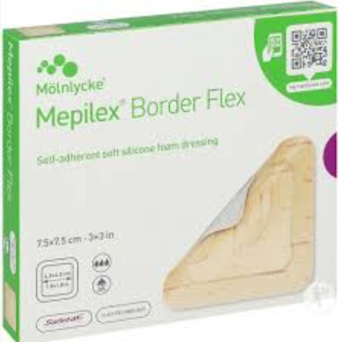 MEPILEX BORDER FLEX ABS SCHUIMSILICON 7,5X7,5CM 9ST