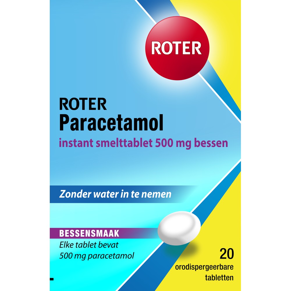 ROTER PARACETAMOL SMELTTABLET BESSEN 500MG 20ST